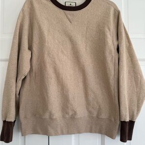 Tuckernuck Tan and Brown Crewneck Sweatershirt